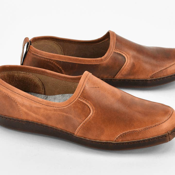 Vermont House Shoes® : Mocassin Premium Horween en Cognac pour la vente par Queen City Footwear