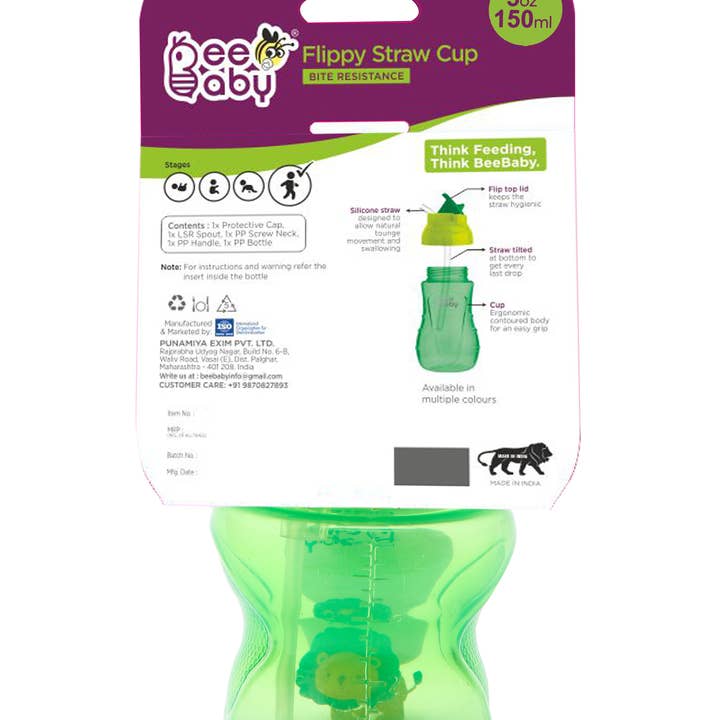 Beebaby Flippy Straw Sippy Cup 150ml / 5oz. for wholesale by Beebaby