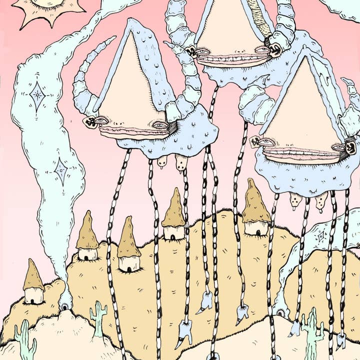 Impression artistique giclée 8 x 11 - Trois chèvres sur une montagne. pour la vente par Danielle Arden O’Malley Art