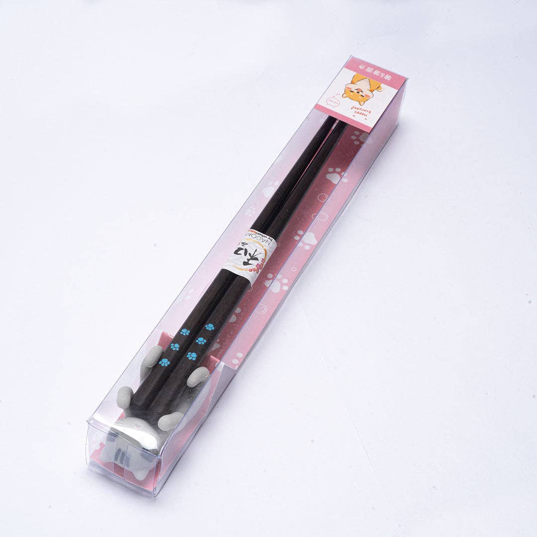 Urban Tokyo - Vente Baguettes - Ensemble cadeau de baguettes et repose-baguettes Chat Gris (20/200)2