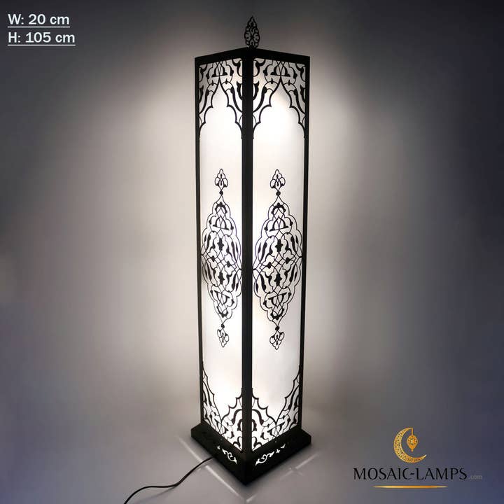 Mosaic Lamps - Wholesale Floor Lamp - 105 cm Authentic Moroccan Rectangle Ottoman Corner Lamp