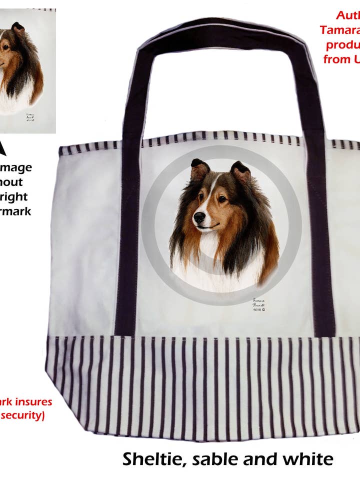 Dog Tote Bag - Sheltie Sable for wholesale by Pet Gifts USA, LLC