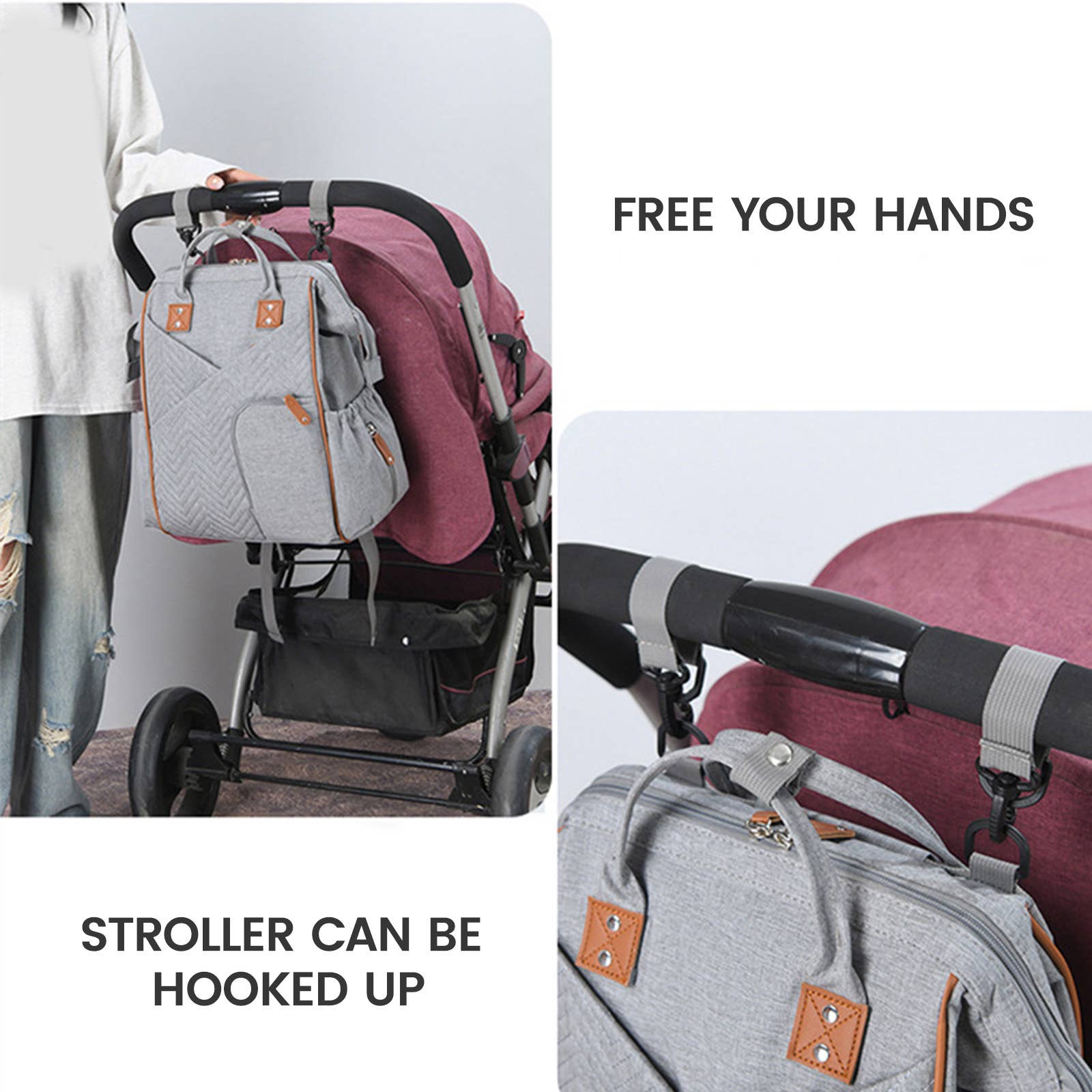 wandf - Wholesale Diaper Bag - Baby - Mommy Diaper Backpack-Large Capacity & Wet-Dry Separation9