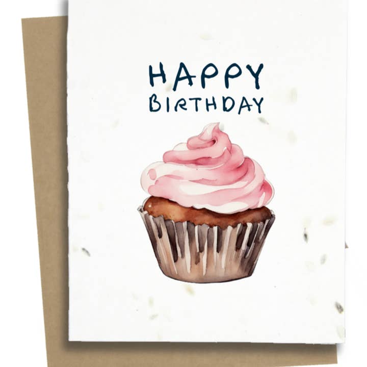 Greet n' Grow Plantable Cards - Wholesale Birthday Card - Happy Birthday Cupcake Card