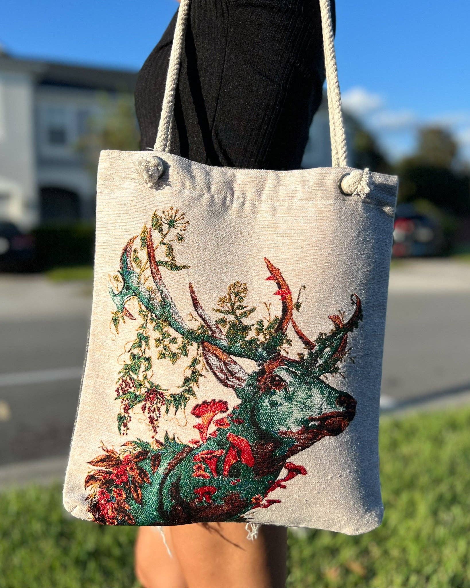 Umays Boho – wholesale Tote bag – Women's – Reindeer Design Shoulder Bag, Tote Bag for Women4