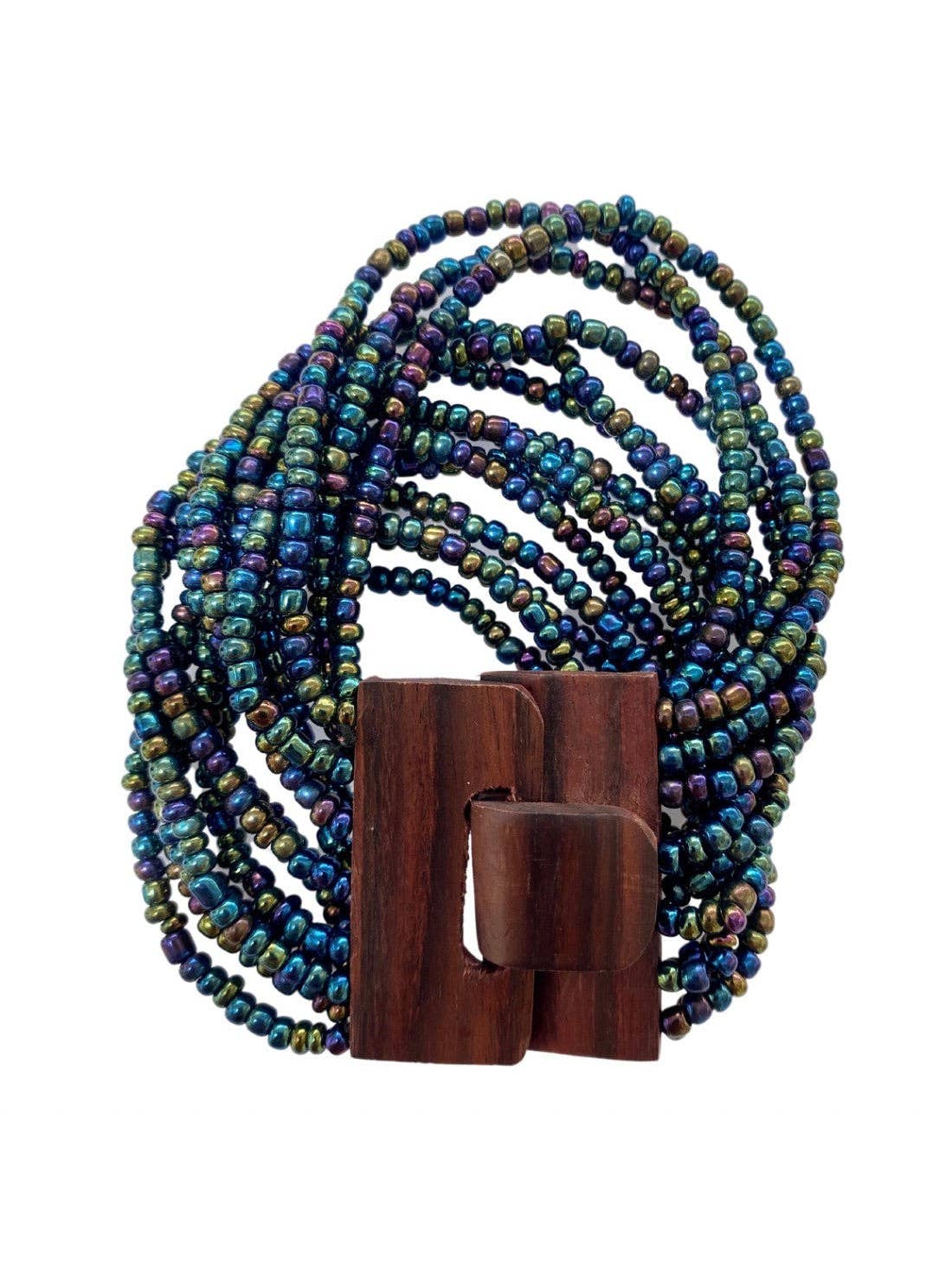 Bijondo - Wholesale Beaded Bracelet - Wooden Buckle Bracelet and Glass Beads, costume jewelry4