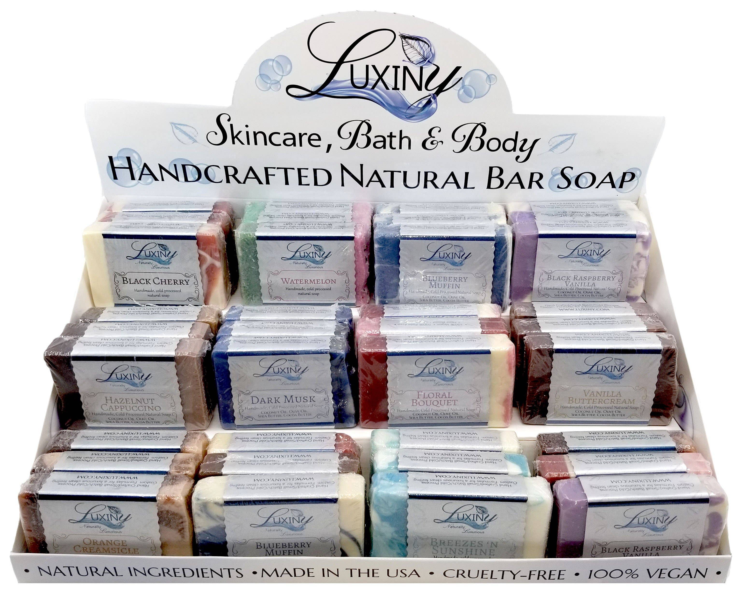 Luxiny Products - Luxurious Bath and Body - Wholesale Bar Soap - Bundle SOAP (36) Display Box with 36 Count Soap Bars1