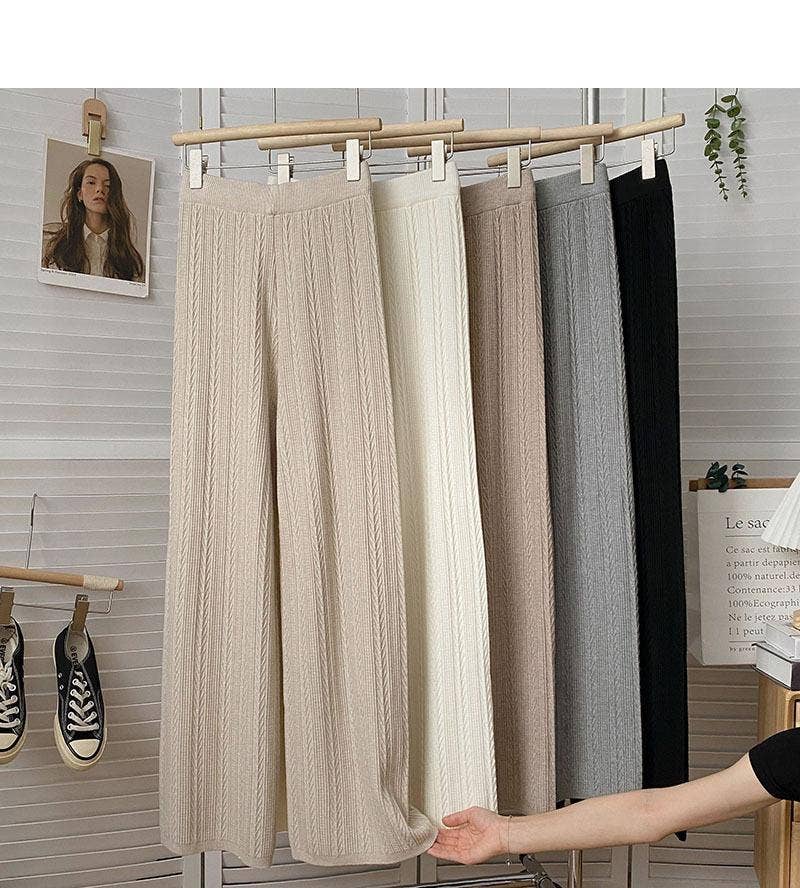 Marayn - Wholesale Pants - Women's - Soft Knit WideLeg Pants Korean Style Autumn Comfort11