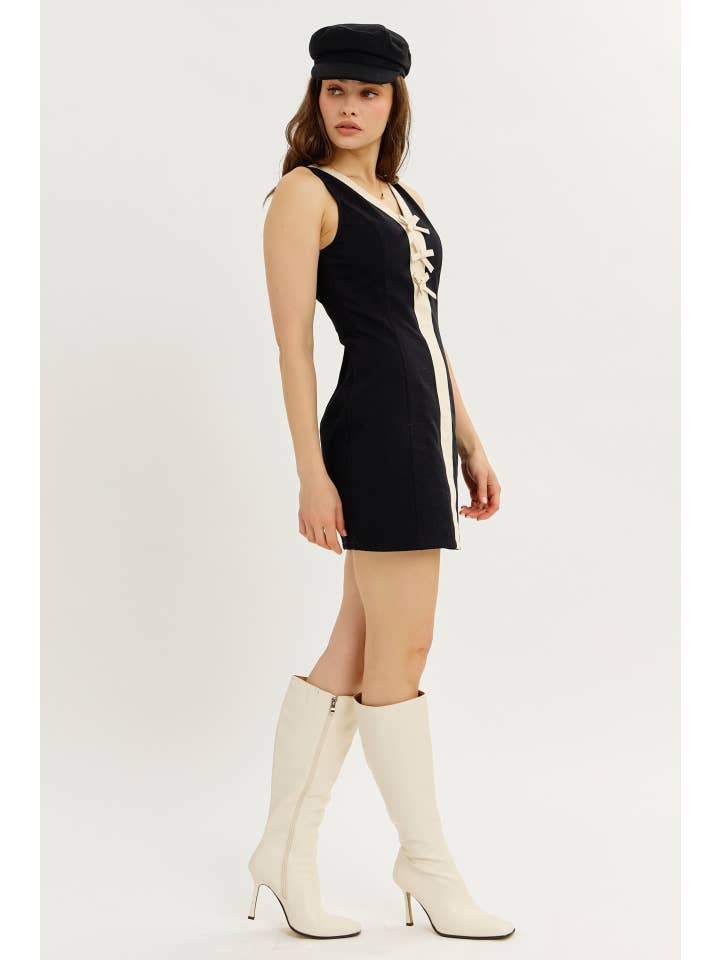 idem ditto - Wholesale Dress ā Women's - REFINED YET PLAYFUL SLIM FIT MINI DRESS WITH CONTRAST BOW15