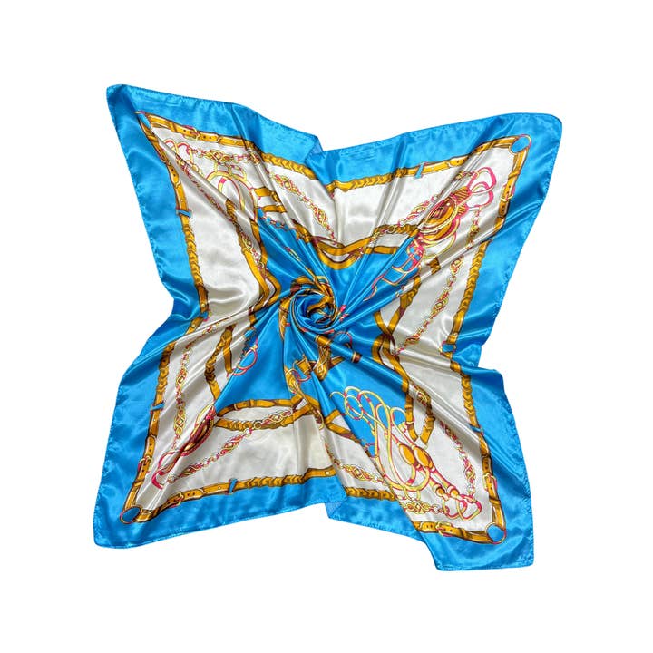 Lili Scarves – wholesale Scarf – Women's – Belted Chain Pattern Silk Touch Square Scarf1