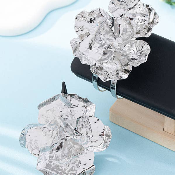 Flower Shape Geometric Shiny Bracelet + Rings Accessories for wholesale by FurDecoration