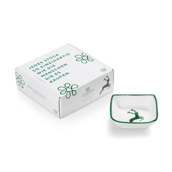Cerf Vert, Coupelle Carrée (9 x 9 cm) pour la vente par Gmundner Keramik Handels GmbH