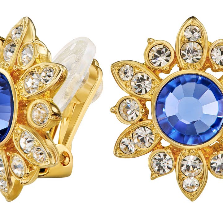 Brincos Traveller Clip - dourado com banho - Cristais - - 157644 por atacado de Hollander Jewels B.V.