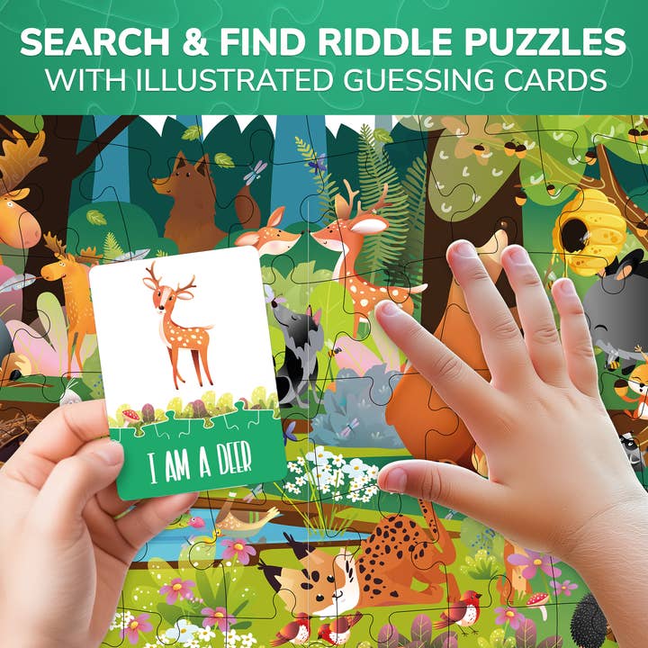 QUOKKA - Wholesale Puzzle - Kids - Search and Find Puzzle with Cards | Forest2