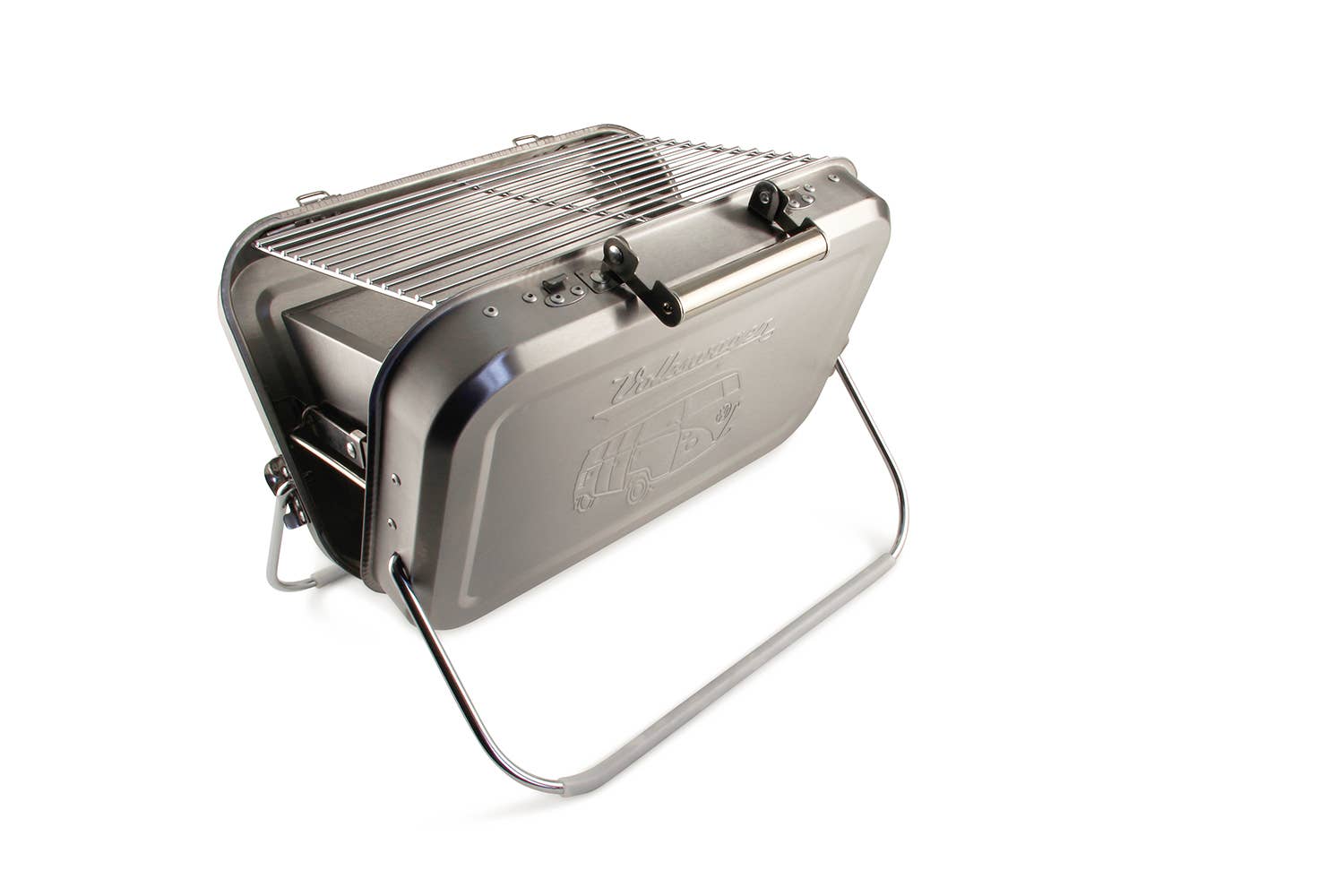 VW Collection by BRISA - Wholesale Outdoor Grill Tools - VW Bus Portable Outdoor Camping BBQ Grill - Stainless Steel1