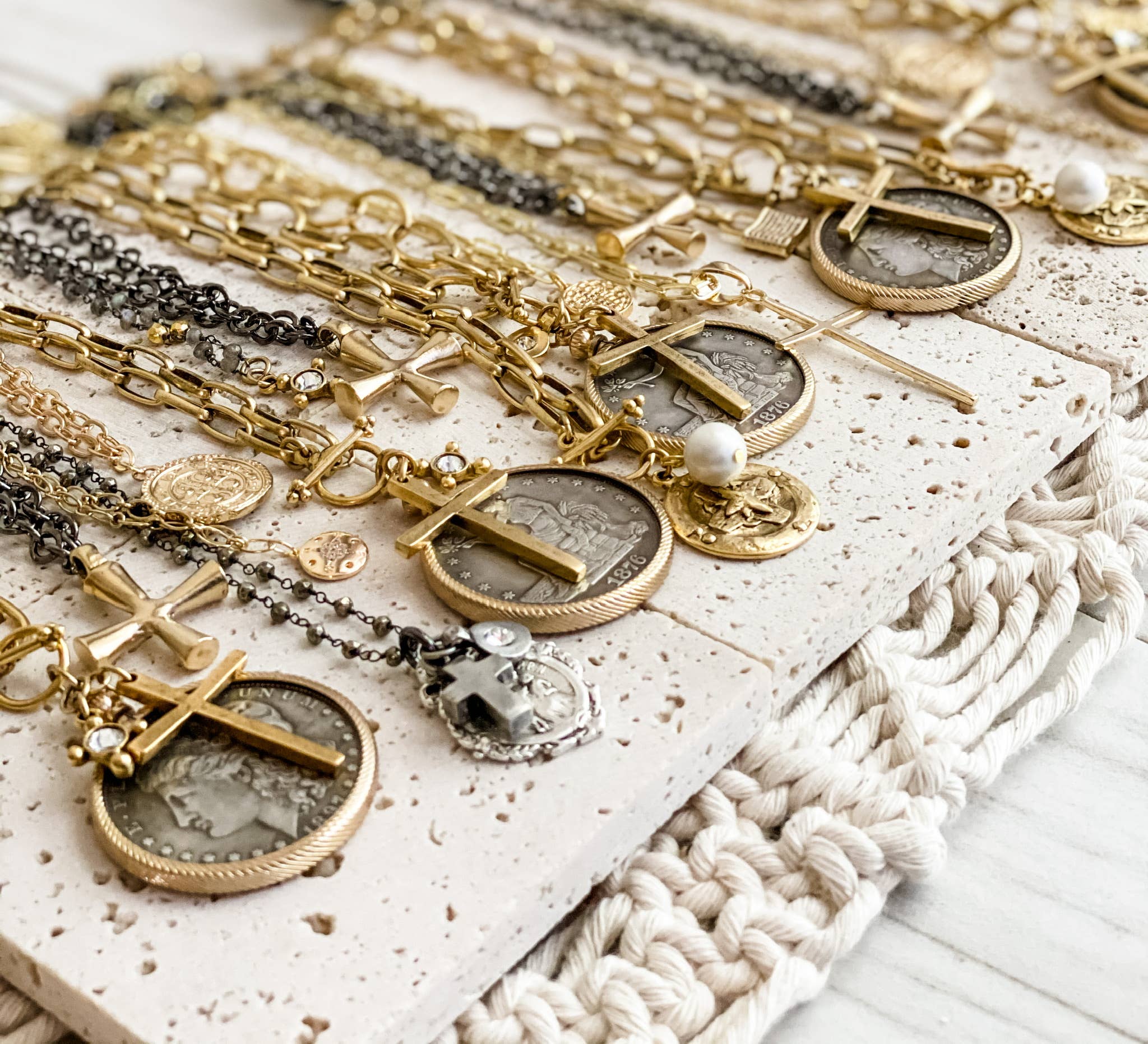 Grace Girl Beads - Wholesale Pendant/Charm Necklace - Relic Coin and Cross Necklace8