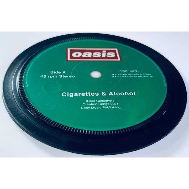 Popsters - Wholesale Coasters - Live Forever. Oasis. Record Label Coaster. Popsters.1