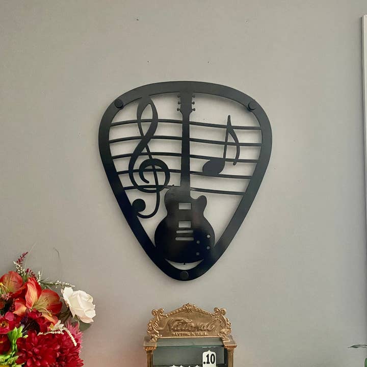 Guitar Pick, Musician Gift, Metal Wall Art for wholesale by Alpha Signs & Designs