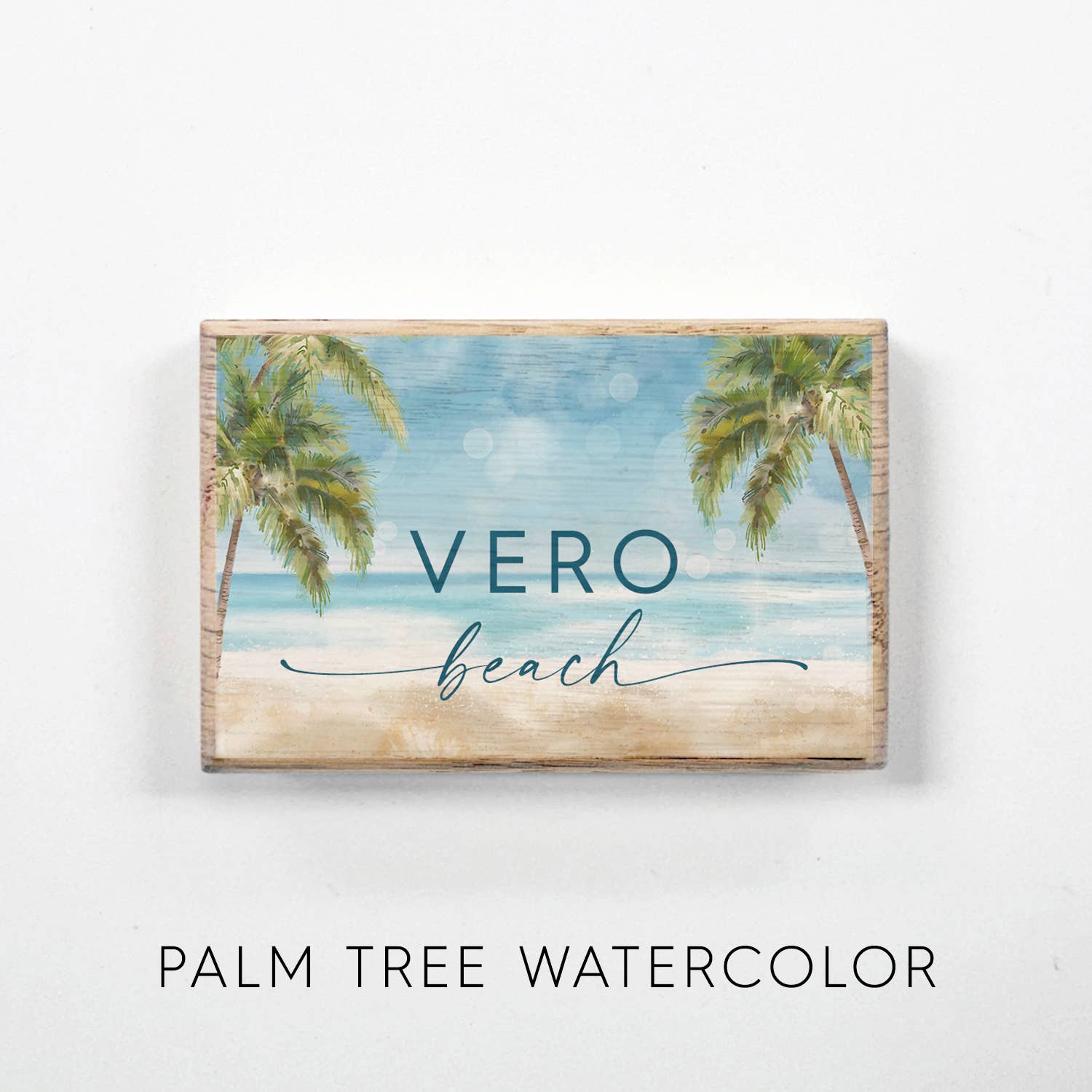 Hangout Home - Wholesale Magnet - Beach Watercolor Wood Magnets - Chunky Wooden Fridge Magnets3