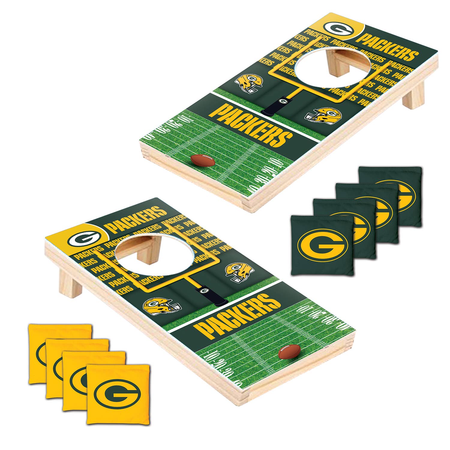 Masterpieces Puzzles - Wholesale Cornhole - Green Bay Packers - NFL Tabletop Cornhole1
