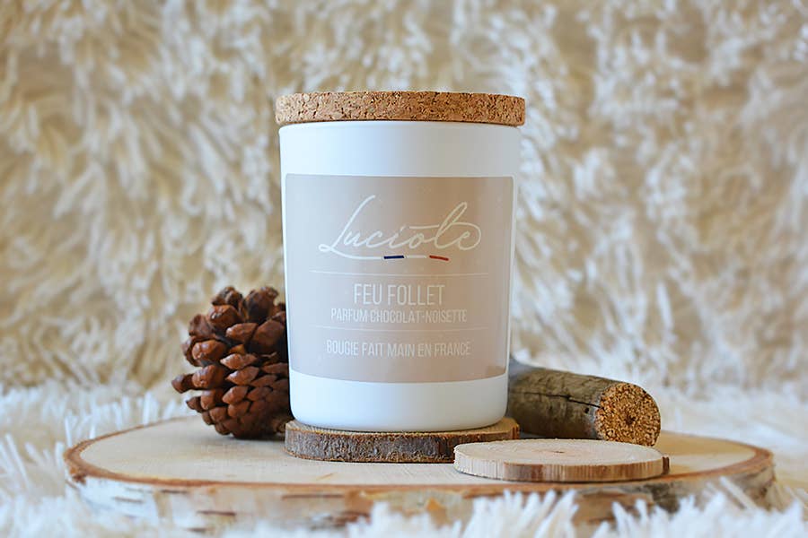 Luciole Bougie – Engroshandel Glaslys – DUFTLYS FEU FOLLET DUFT CHOKOLADE - HASSELNØD (CONTE2