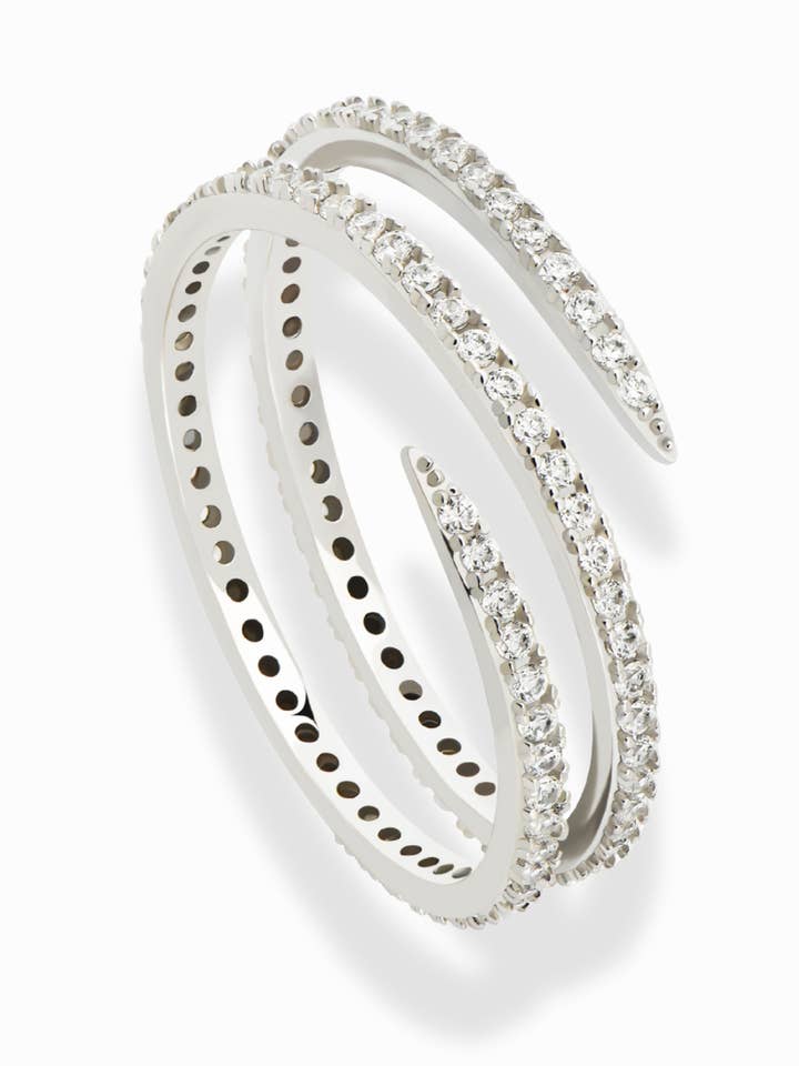 Bague Spirale Greer Pave pour la vente par Mod + Jo