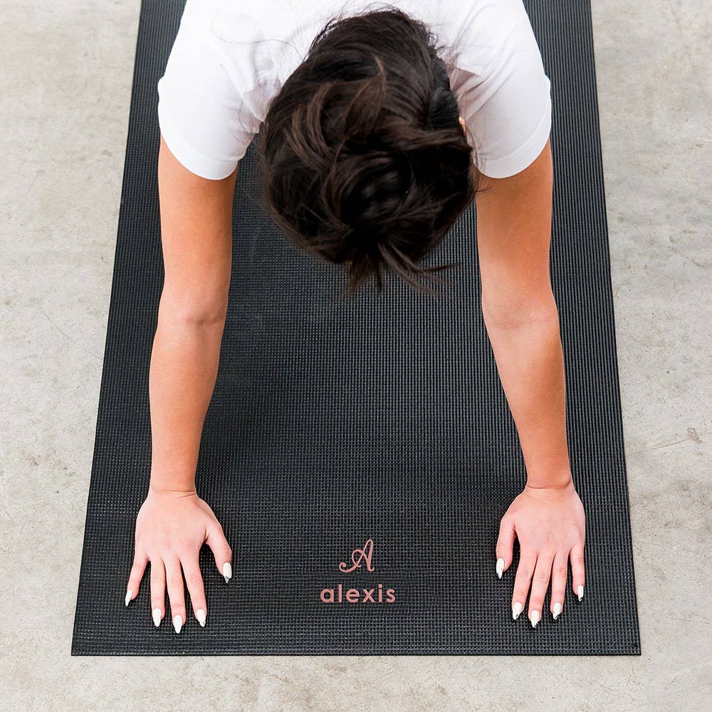 Weddingstar Inc. - Wholesale Yoga Mat - No-Slip Yoga Mat - Script Monogram2