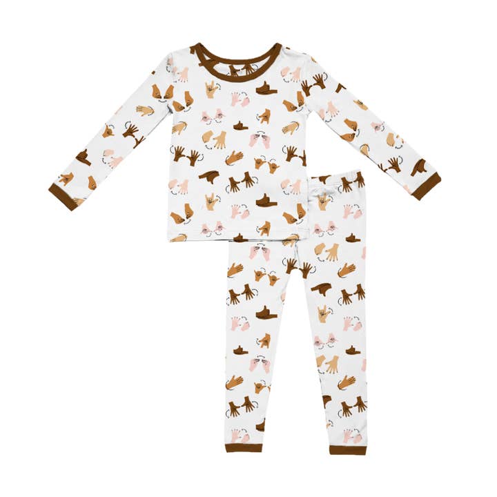 Pigiama a due pezzi per bambini My First Words Sign Language per la vendita all'ingrosso da parte di VANGE