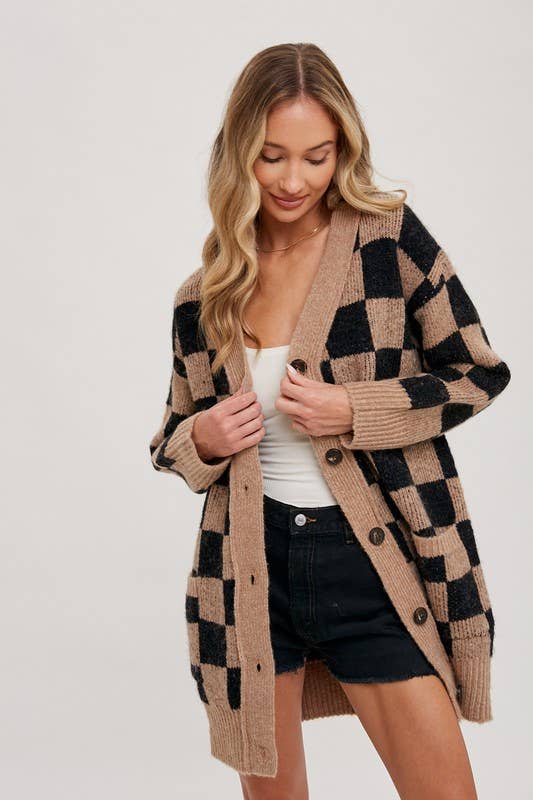 Vanilla Monkey - Vente Cardigan – femme - Cardigan à carreaux1