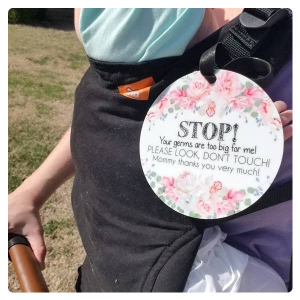 Three Little Tots - Wholesale Stroller Cover/Accessory - Baby - Flower No Touching Baby Car Seat and Stroller Tag8