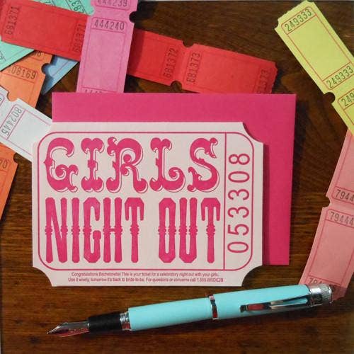 Girls Night Out Ticket for wholesale by a. favorite design