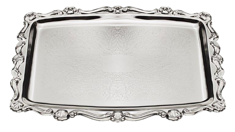 A&M Judaica And Gifts - Wholesale Decorative Tray - Tray For candles SLVR Plated 19x13.5 "0