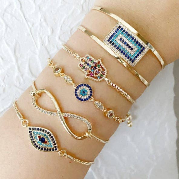 Evileyefavor – wholesale Berlockarmband – Guld Evil Eye Armband, Turkiska Evil Eye smycken, Manschettkedja
