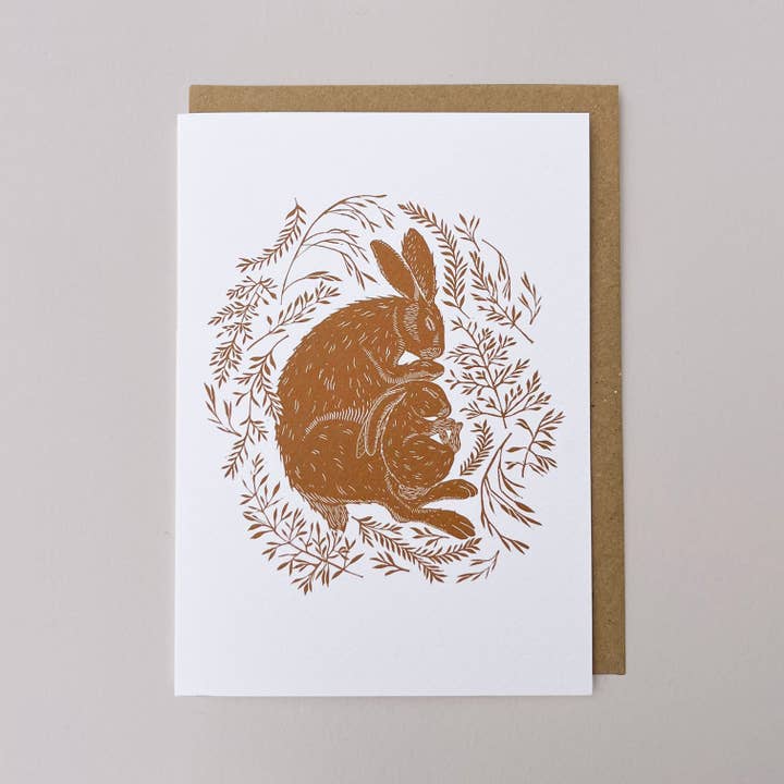 Greetings Card - A Winter's Sleep - Hare for wholesale by Folded Forest