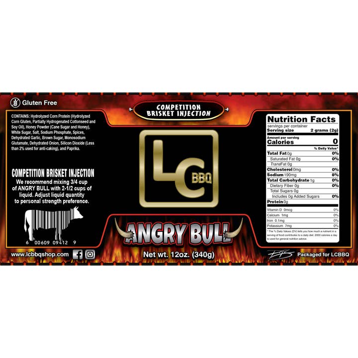 LC BBQ - Wholesale BBQ Sauce - Angry Bull - Competition Brisket Injection - 12oz shaker2
