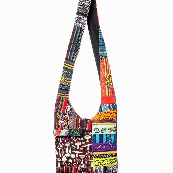Saco Hobo Patchwork com Riscas Tribais da Coleção Kathmandu por atacado de JupiterGear Home