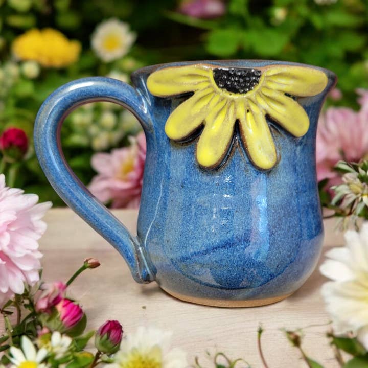 Black Eyed Susan Mug for wholesale by MudWorks Pottery