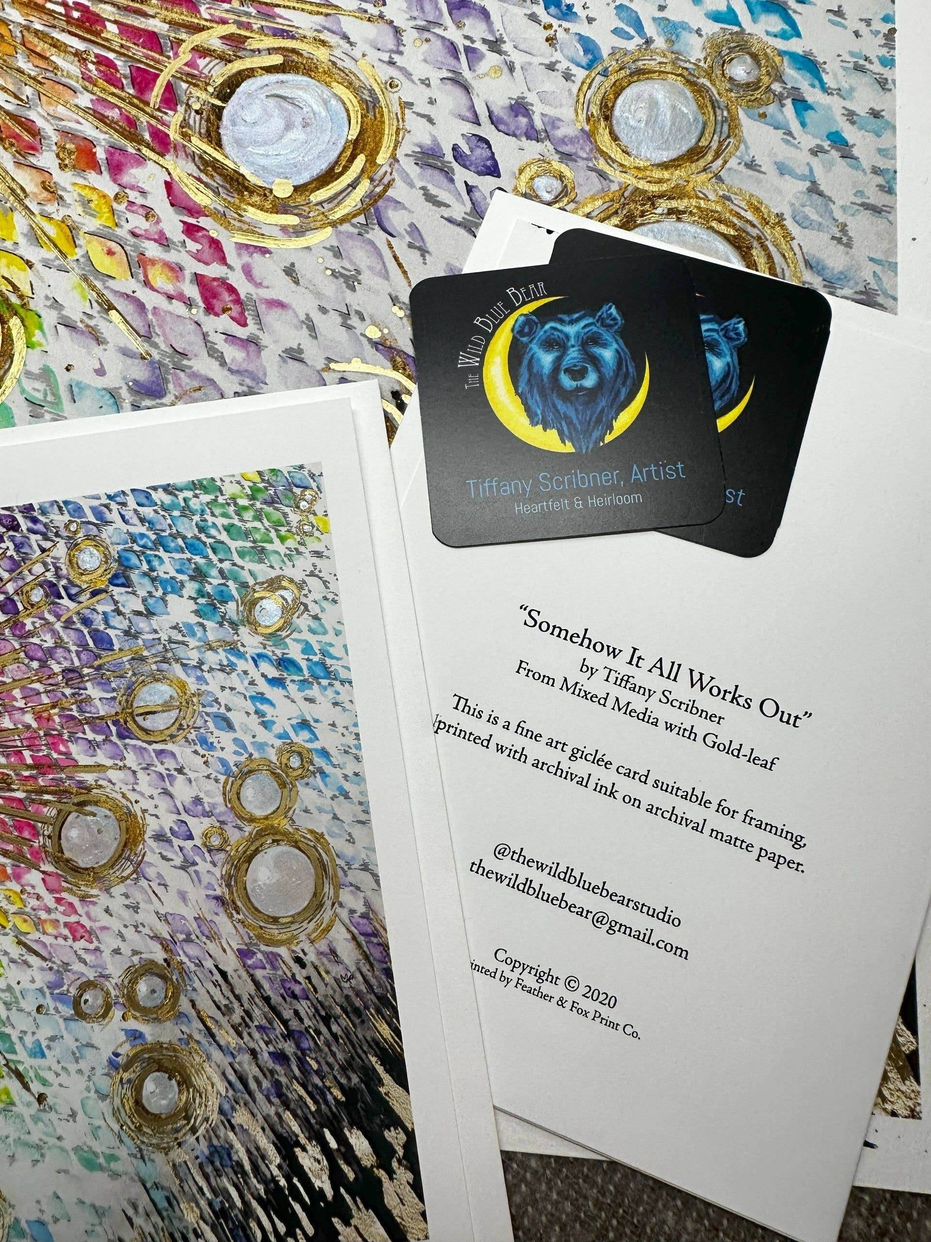 The Wild Blue Bear - Wholesale Art Print - Somehow It All Works Out Giclee Print3