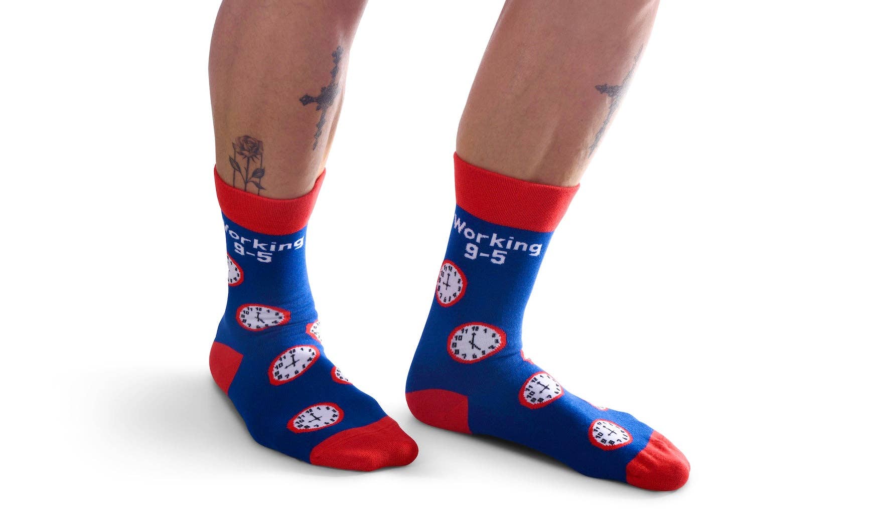 Happy Bits Socks - Wholesale Sokken - Uniseks - Werken 9-5 Bamboe Sokken| Klok Sokken| Blauwe Bamboe Sokken2