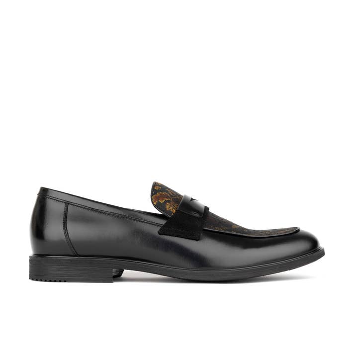 Embassy London – wholesale Loafers – Men’s – Gosselin - Black & Yellow Flowers - Men's leather loafer with jaquard details