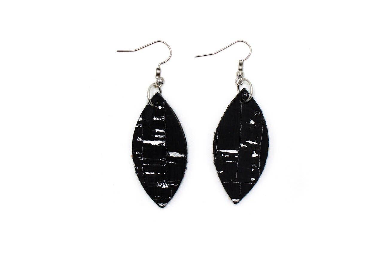 Spicer Bags - Wholesale Dangle Earrings - Cork Leaf Earring in multiple Cork materials1