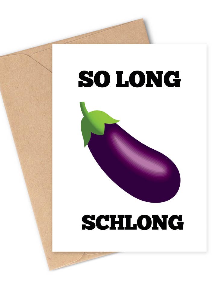 SÅ LÅNG SCHLONG Gratulationskort för wholesale av Two Brides Presents