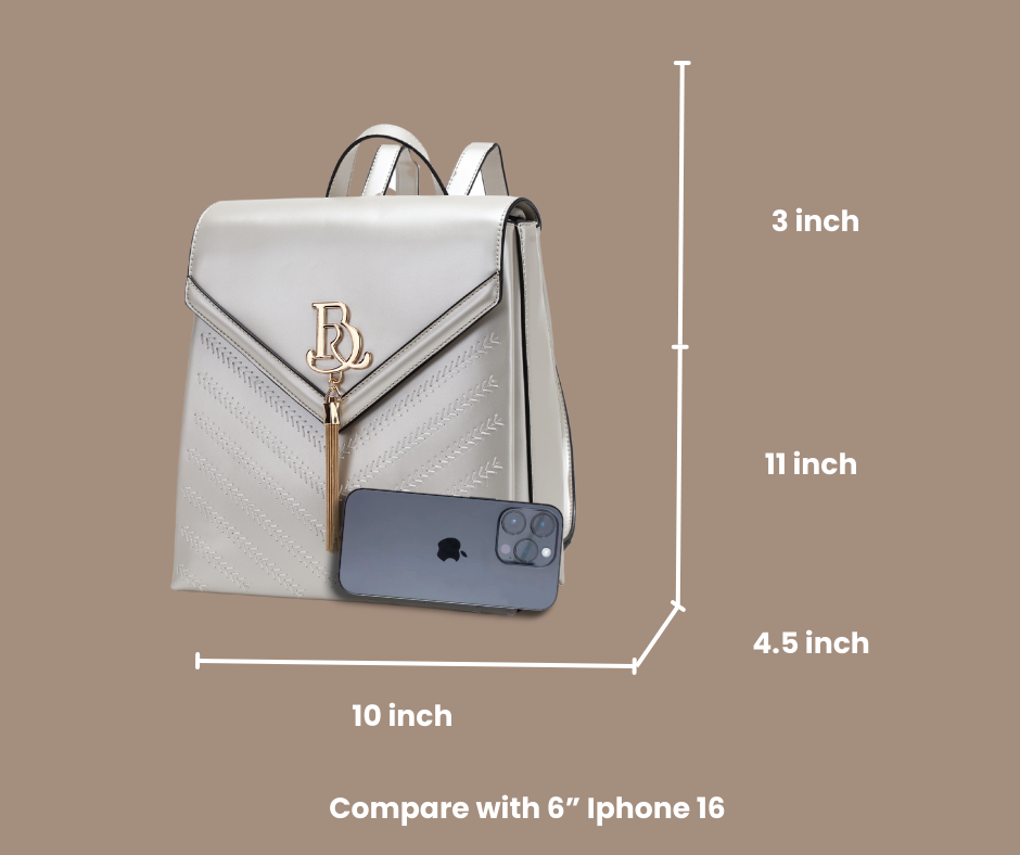 Brangio (Italy) Company Inc. - Wholesale Rugzak - Dames - Brangio Italië Elegante Chevron Vegan Leren Rugzak4