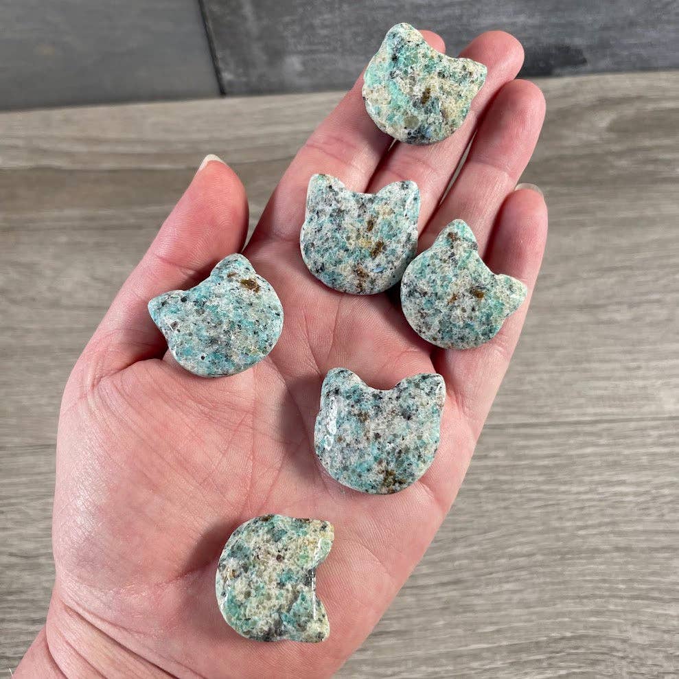 Keystone Crystals - Vente Pierre et cristal de spiritualité - Figurines de tête de chat en pierres précieuses 2,5 cm – Sculptures d'animaux en cristal8