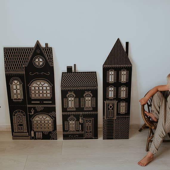 milin – Lousa - Crianças e bebés por atacado – Casa de habitação grande, lousa de madeira com giz6