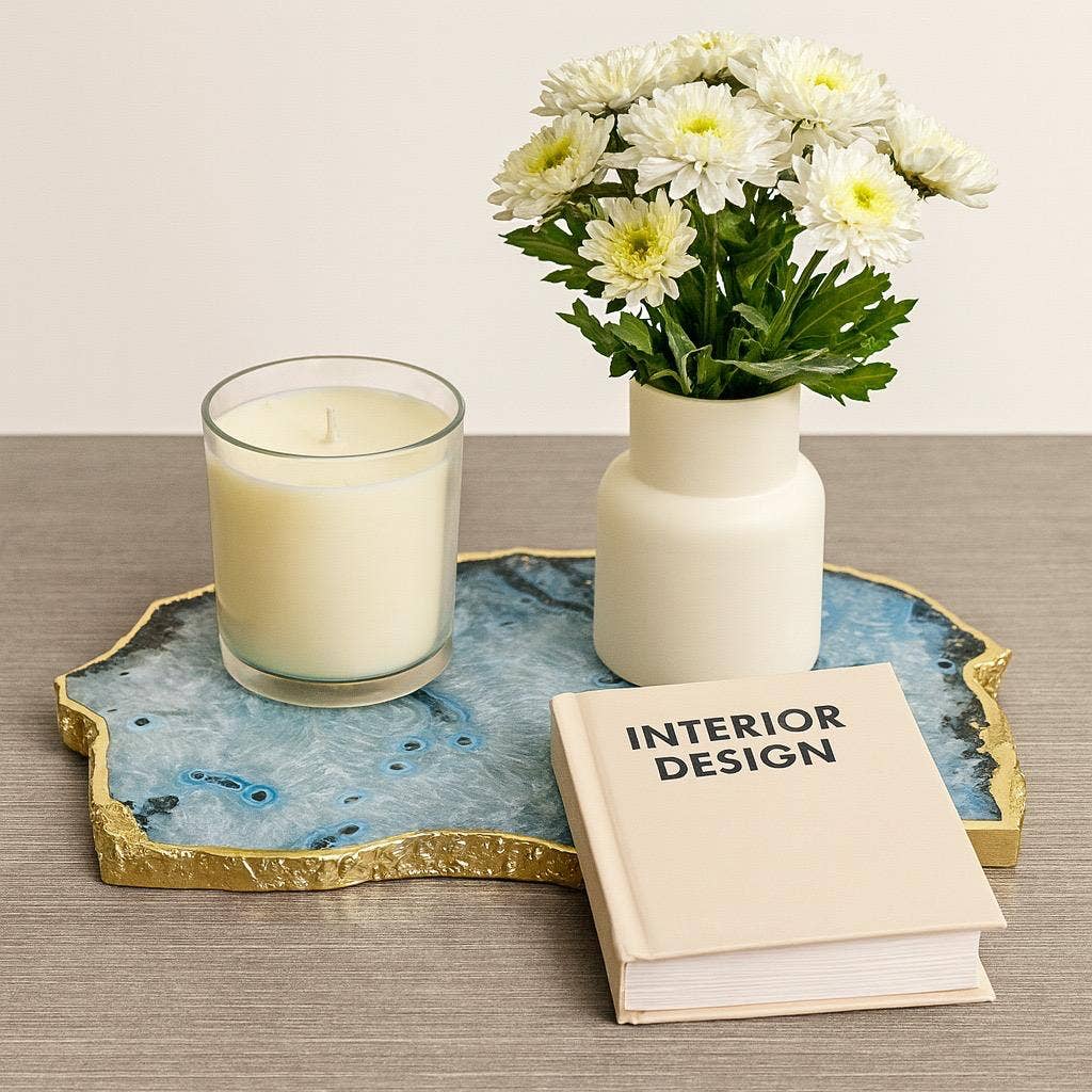 Serein Wellness - Wholesale Cheese Board - Blue Agate Cheese Board 11x7" Crystal Platter Tray4