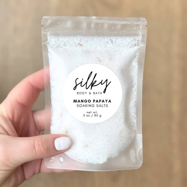 Silky Body & Bath - Wholesale Bath Salts - Mango + Papaya Soaking Salt0