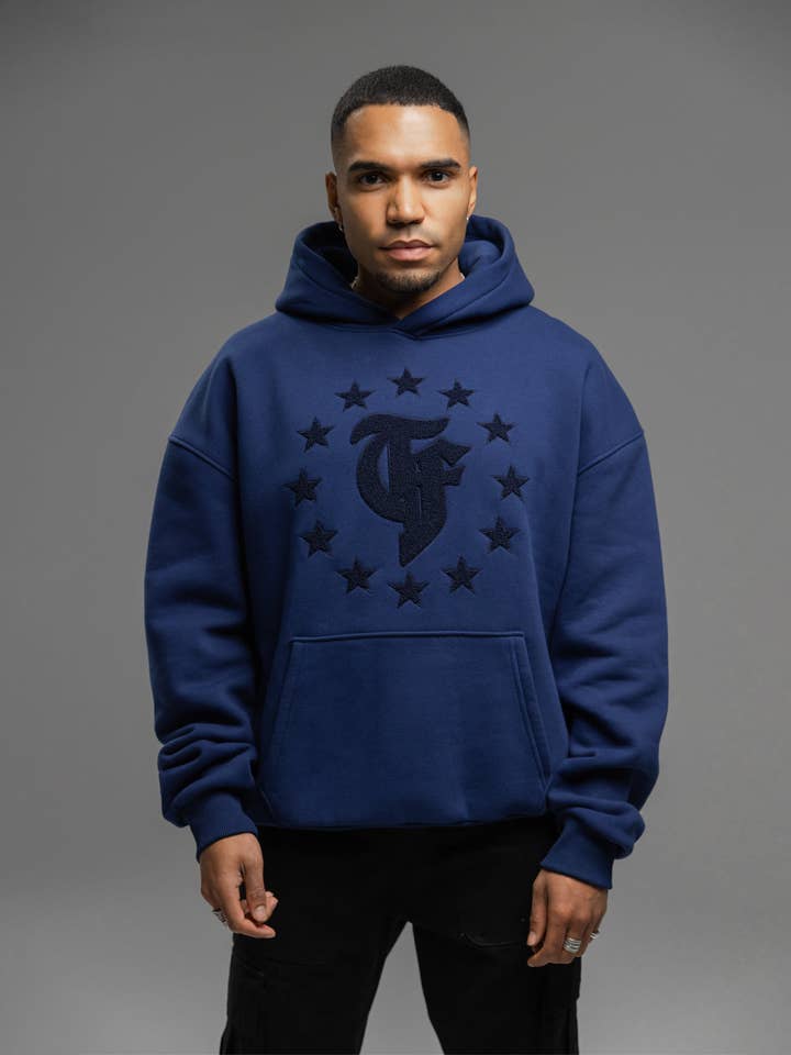 FELPA 'GALAX' BLU INDACO per la vendita all'ingrosso da parte di True Fellas