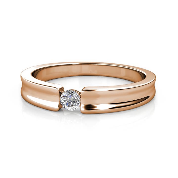 CARALI / MYC Paris – Engroshandel Solitairering – Simplicity Ring - Rosaguld og Krystal3