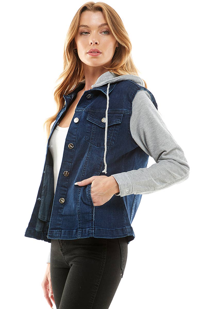 BLUE AGE - Wholesale Denim Jacket - Women's - Spandex Ladies' Denim Jacket with  Fleece Hoodie14
